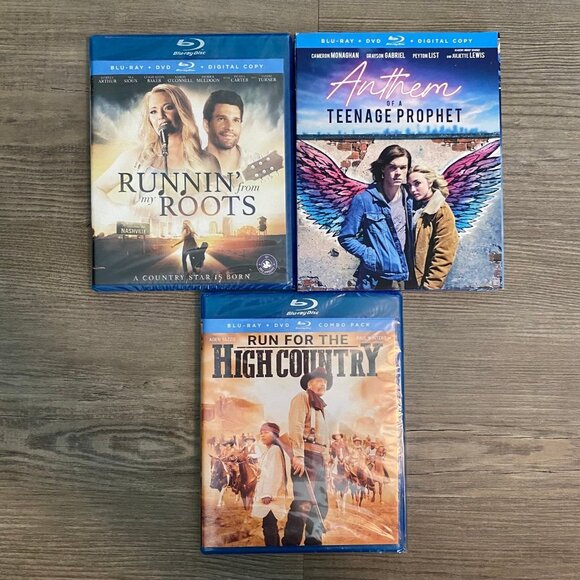 Lot of 3 BluRay Movies - Run for the High Country, Anthem of a Teenage Prophet - Picture 1 of 5
